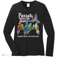Parrots Make Me Happy Human Make My Head Hurt Women's Long Sleeve Shirt thumb 0