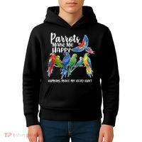Parrots Make Me Happy Human Make My Head Hurt Kids Hoodie thumb 4