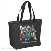 Parrots Make Me Happy Human Make My Head Hurt Tote Bag thumb 2