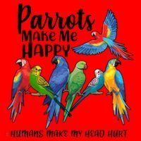 Parrots Make Me Happy Human Make My Head Hurt Santa Hat thumb 1