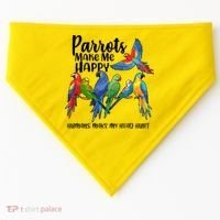 Parrots Make Me Happy Human Make My Head Hurt USA-Made Doggie Bandana thumb 0