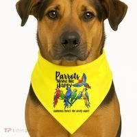 Parrots Make Me Happy Human Make My Head Hurt USA-Made Doggie Bandana thumb 1
