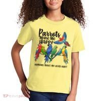 Parrots Make Me Happy Human Make My Head Hurt Kids T-Shirt thumb 2