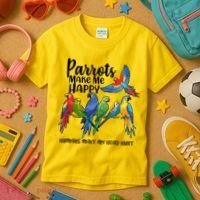 Parrots Make Me Happy Human Make My Head Hurt Kids T-Shirt thumb 3