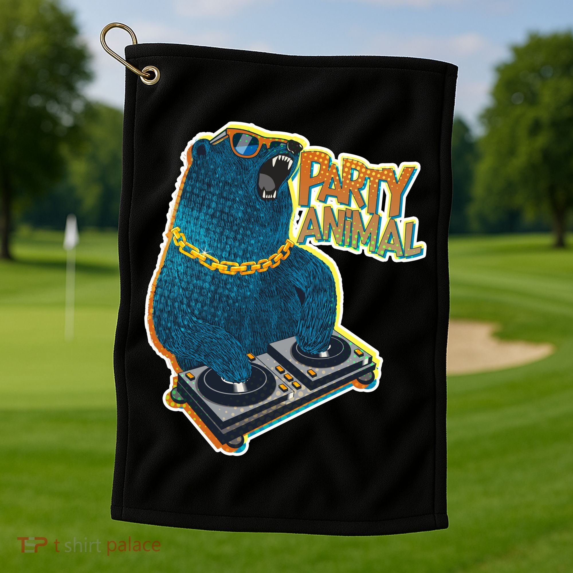 Party Animal - DJ Bear Golf Towel