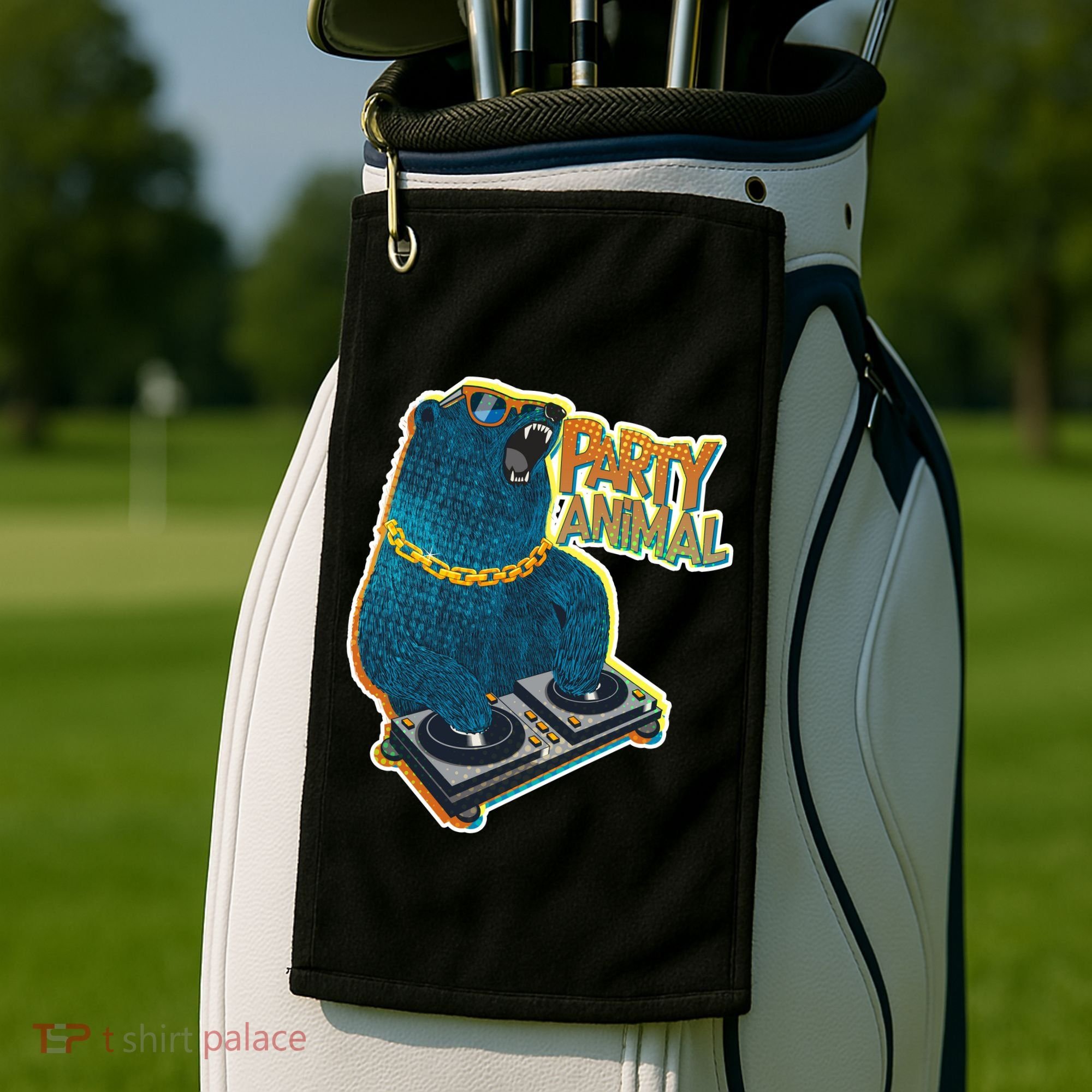 Party Animal - DJ Bear Golf Towel