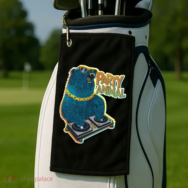 Party Animal - DJ Bear Golf Towel