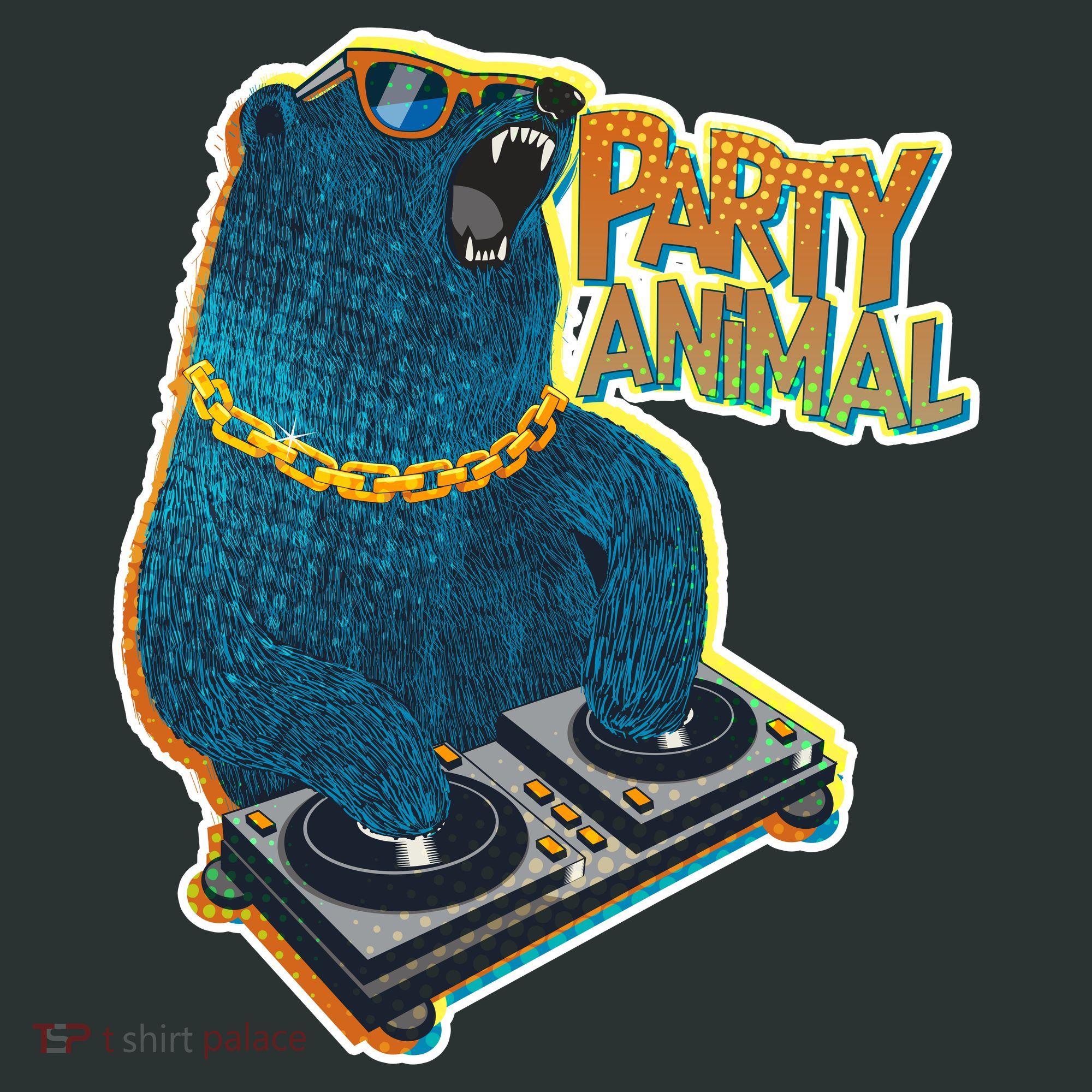 Party Animal - DJ Bear Button