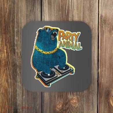 Party Animal - DJ Bear Coaster