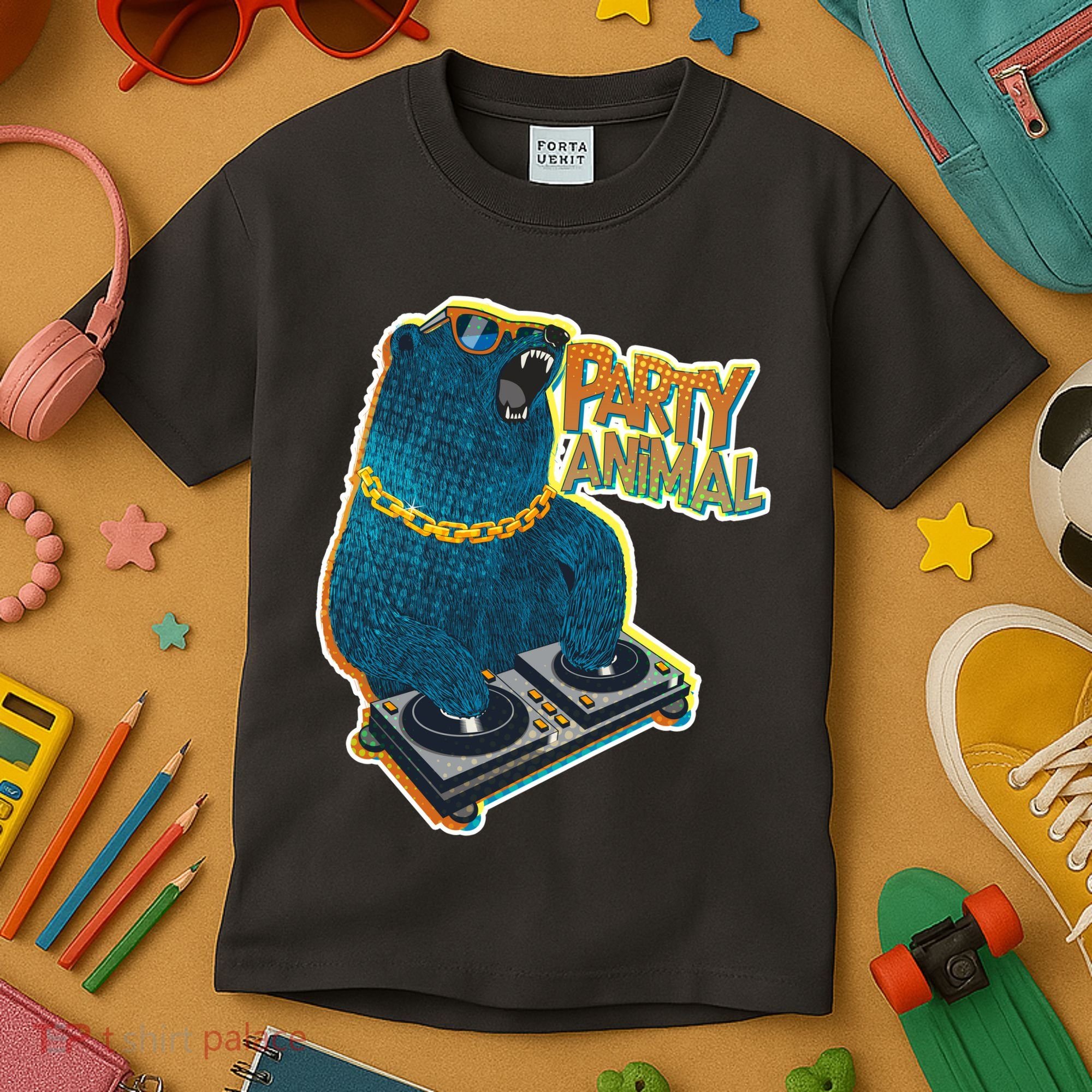 Party Animal - DJ Bear Kids T-Shirt