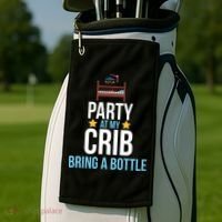 Party At My Crib Bring A Bottle Golf Towel thumb 2