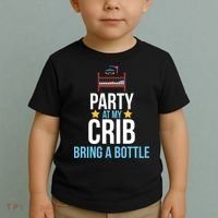 Party At My Crib Bring A Bottle Toddler T-Shirt thumb 2