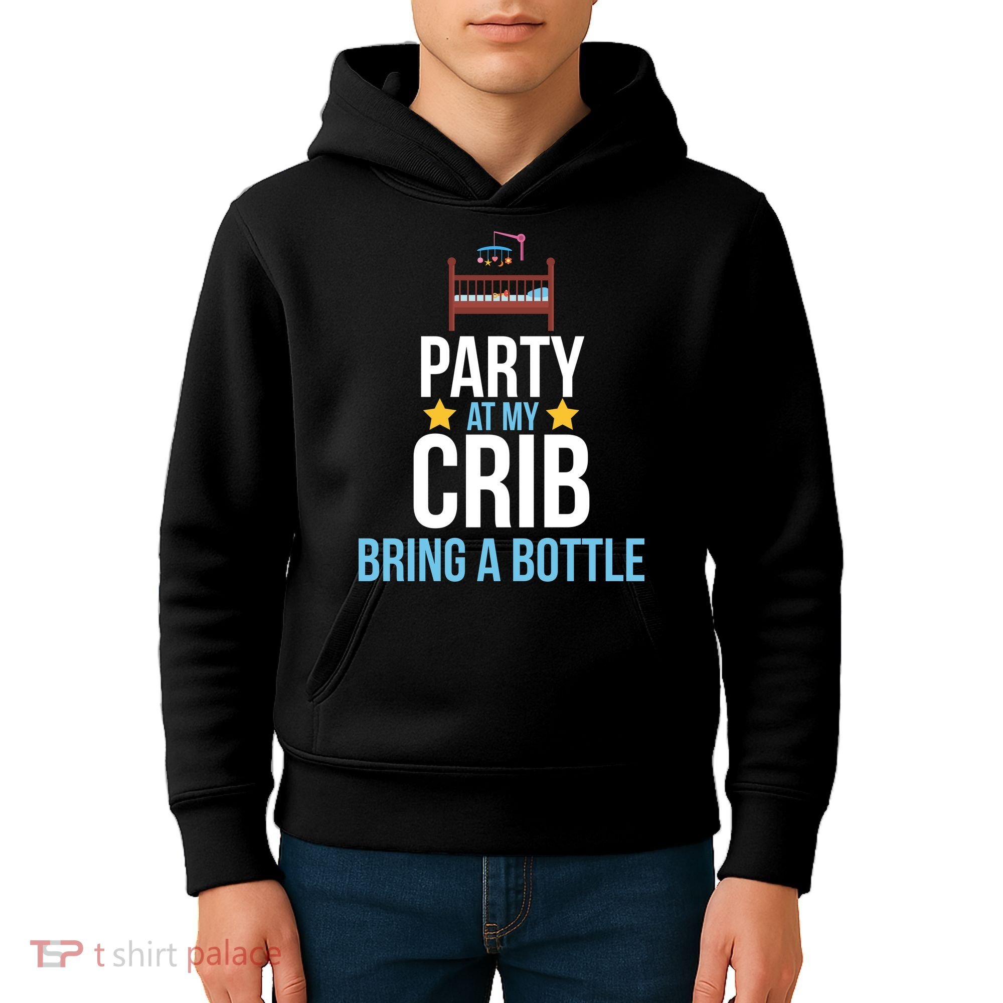 Party At My Crib Bring A Bottle Kids Hoodie