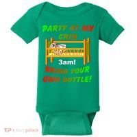 Party At My Crib Bring Your Own Bottle Baby Bodysuit thumb 0
