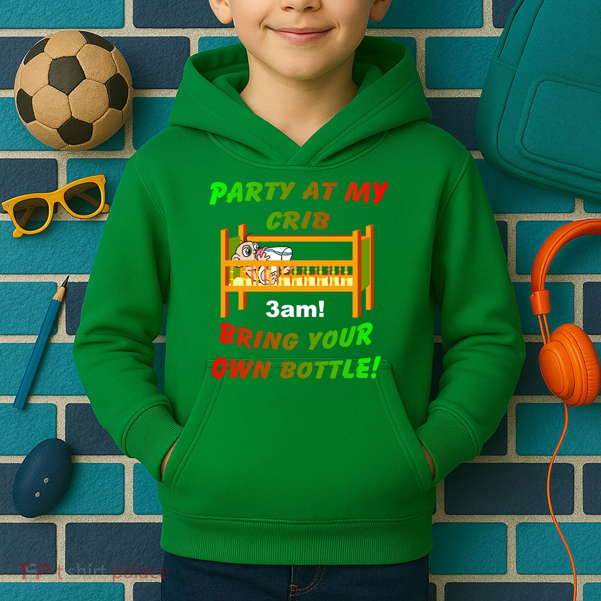 Party At My Crib Bring Your Own Bottle Kids Hoodie