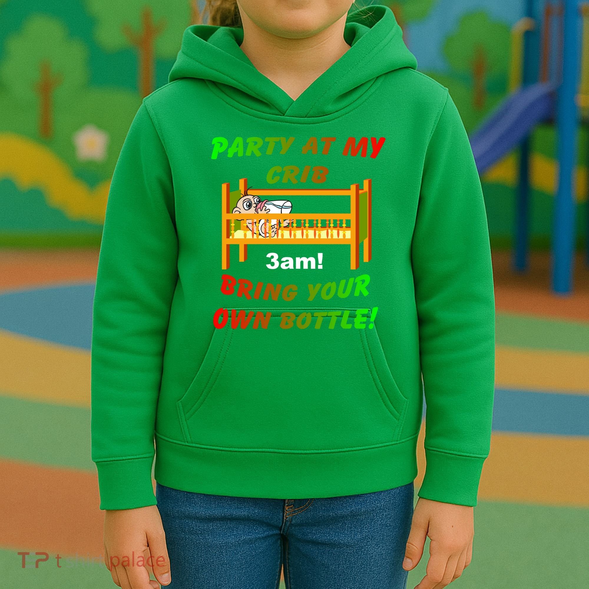 Party At My Crib Bring Your Own Bottle Kids Hoodie