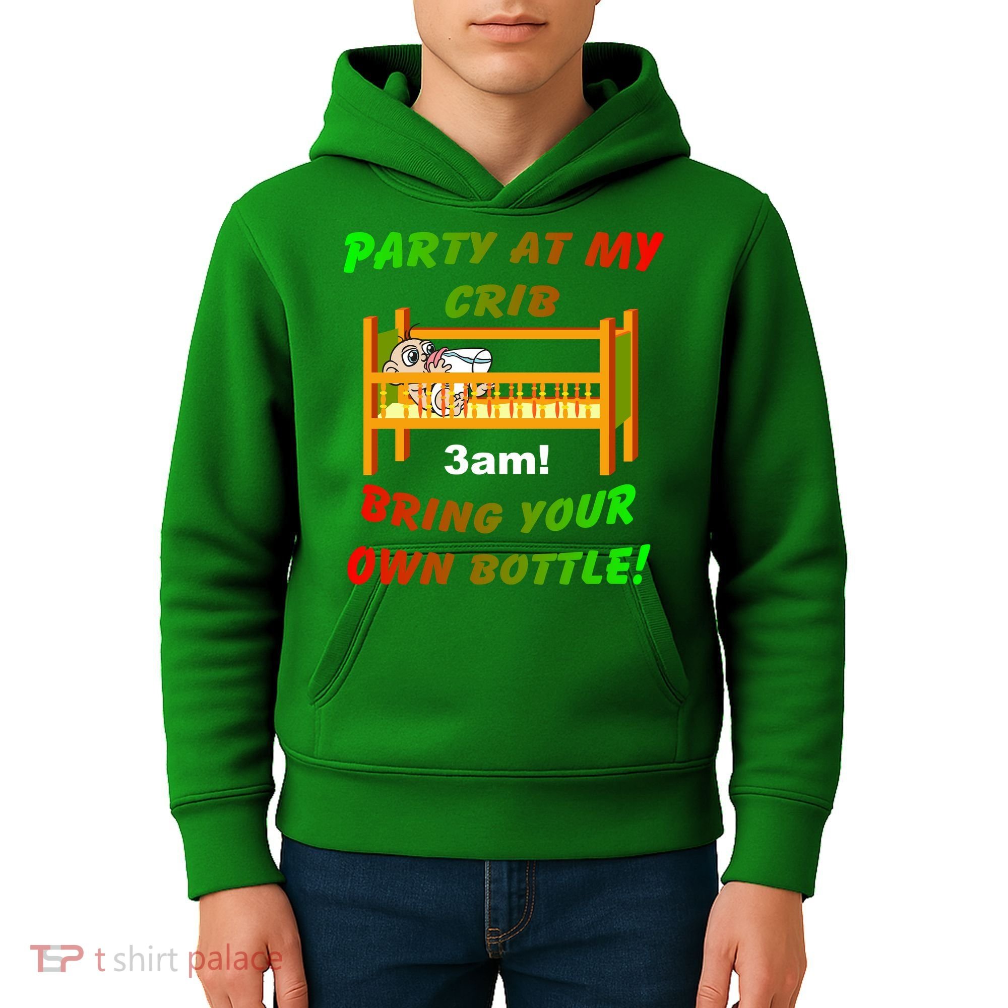 Party At My Crib Bring Your Own Bottle Kids Hoodie