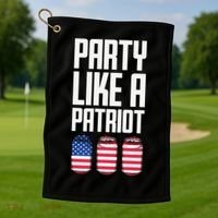 Party Like A Patriot USA Golf Towel thumb 1