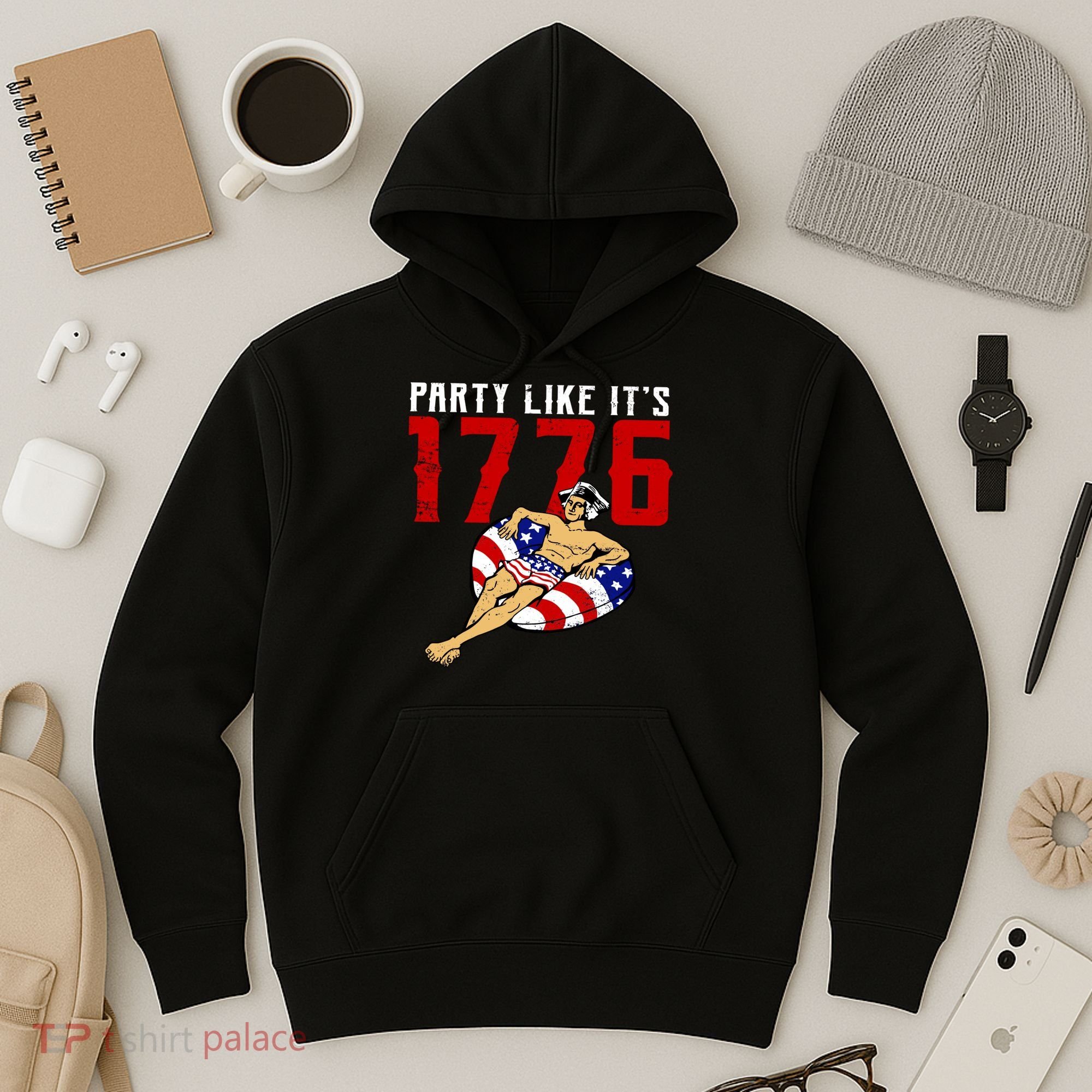 Party Like It's 1776 Patriotic George Washington Hoodie