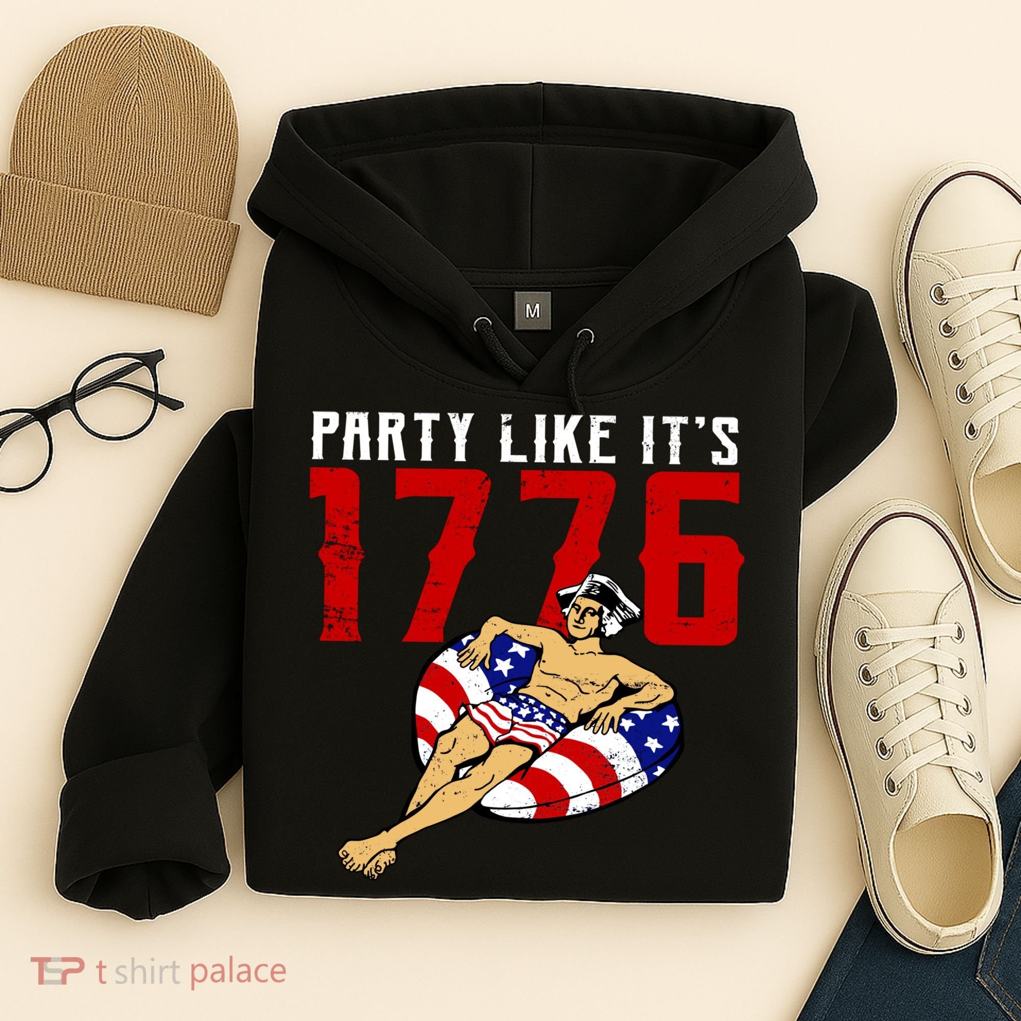 Party Like It's 1776 Patriotic George Washington Hoodie