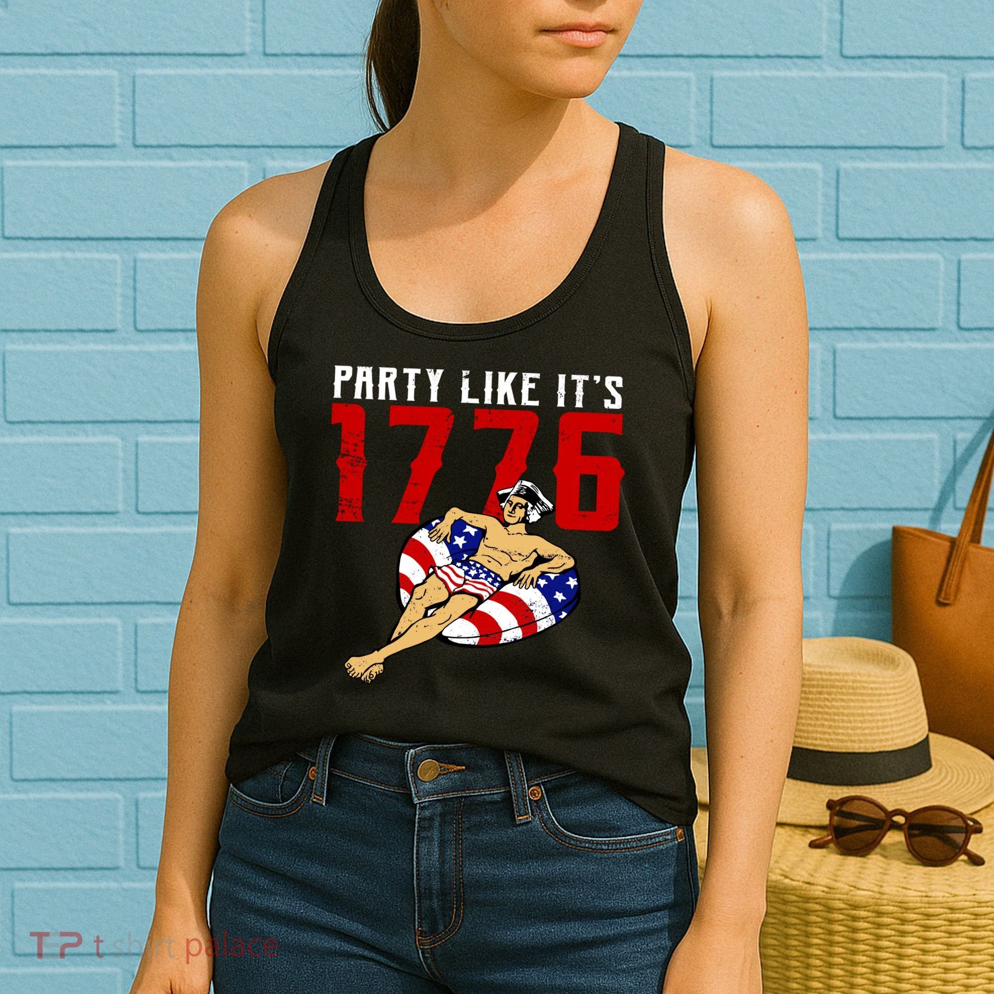 Party Like It's 1776 Patriotic George Washington Women's Tank Top
