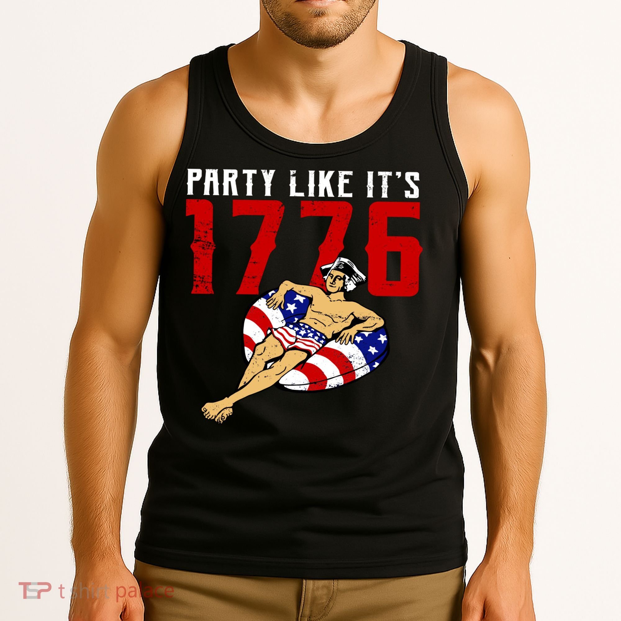 Party Like It's 1776 Patriotic George Washington Tank Top