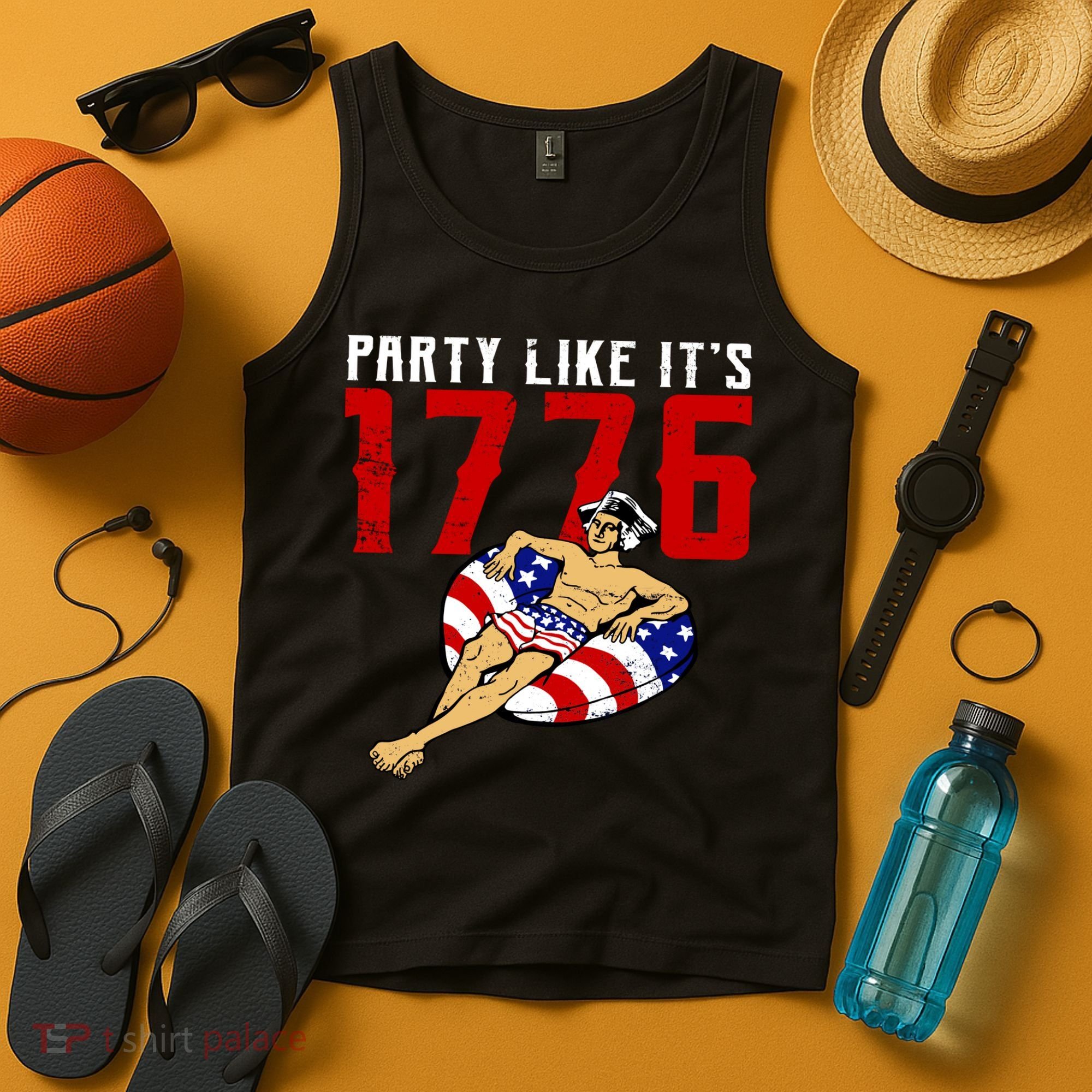 Party Like It's 1776 Patriotic George Washington Tank Top