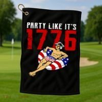 Party Like It's 1776 Patriotic George Washington Golf Towel thumb 1