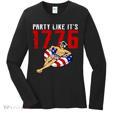 Party Like It's 1776 Patriotic George Washington Women's Long Sleeve Shirt