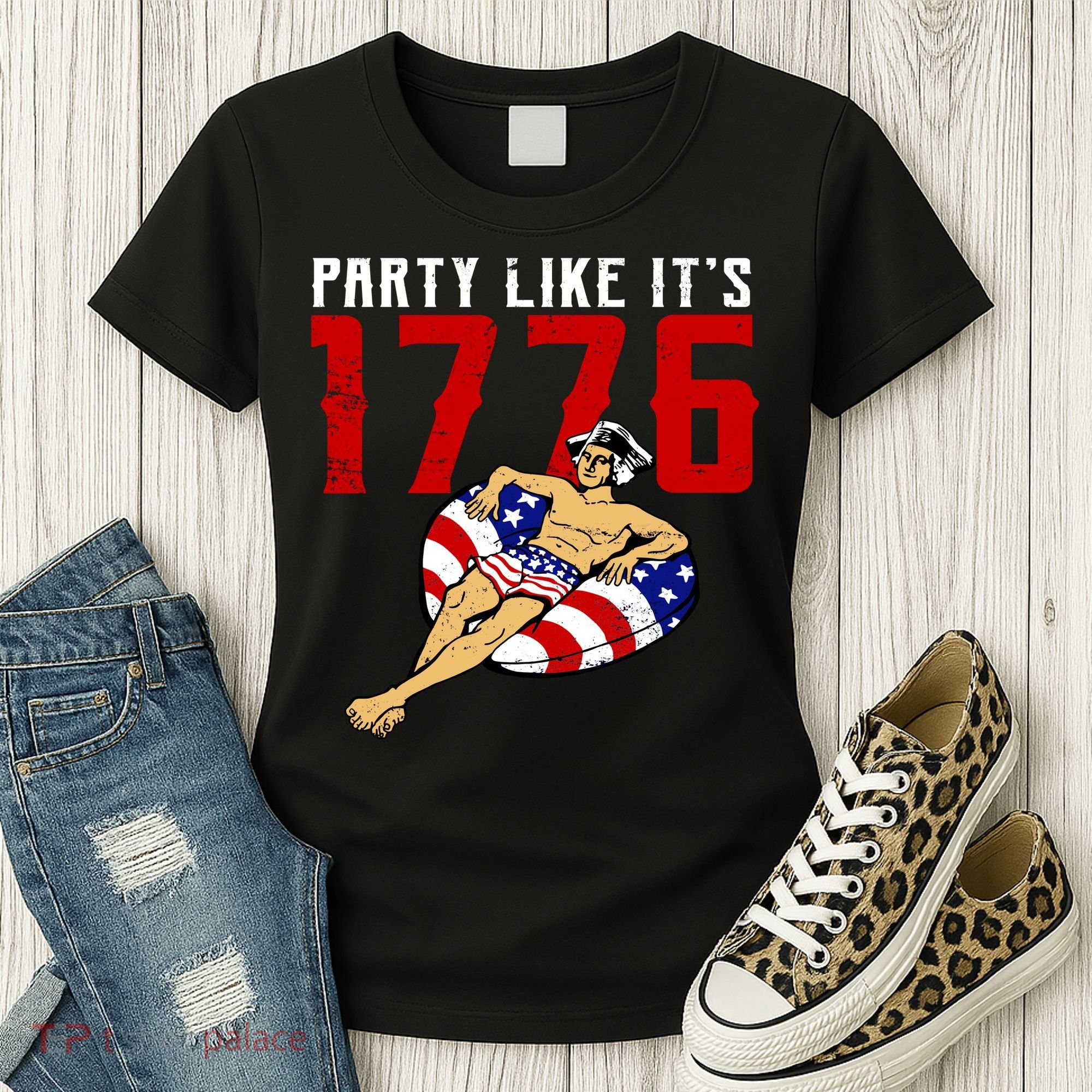 Party Like It's 1776 Patriotic George Washington Women's T-Shirt