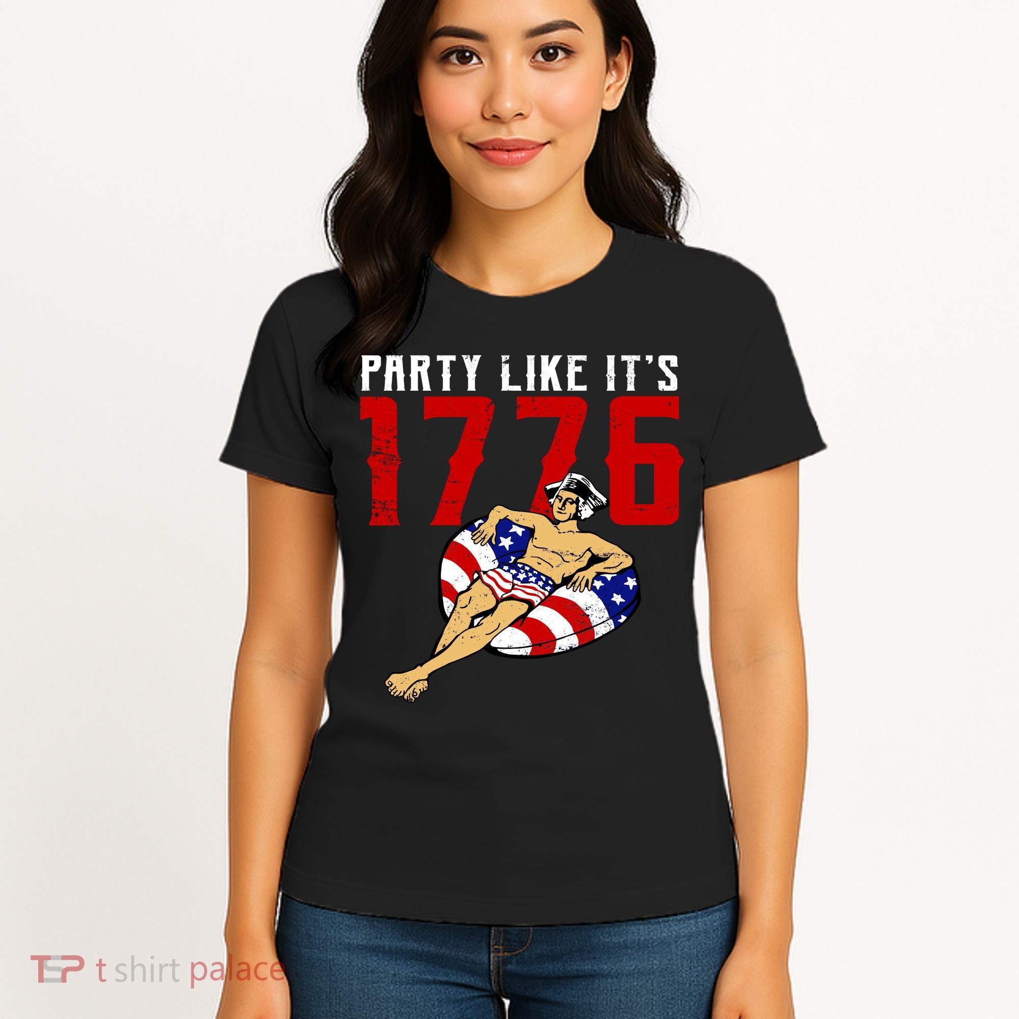 Party Like It's 1776 Patriotic George Washington Women's T-Shirt
