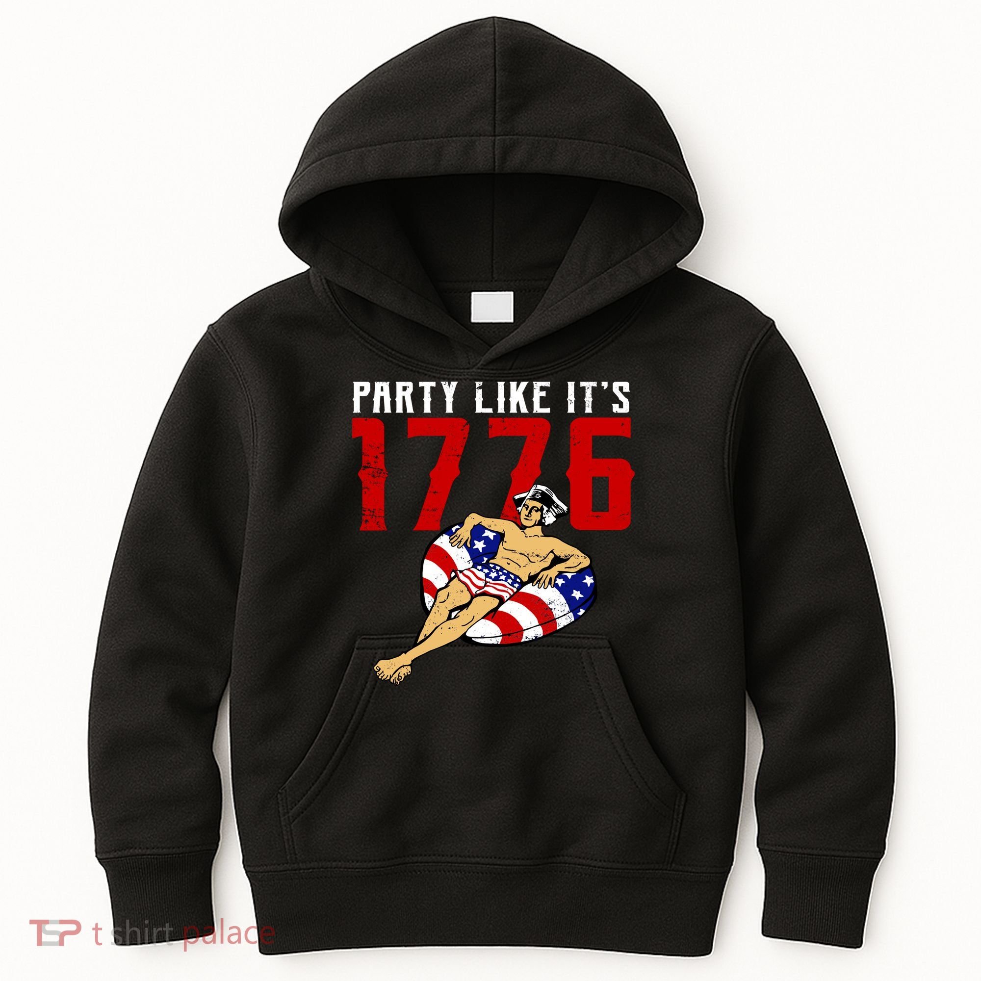 Party Like It's 1776 Patriotic George Washington Kids Hoodie
