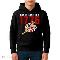 Party Like It's 1776 Patriotic George Washington Kids Hoodie thumb 4