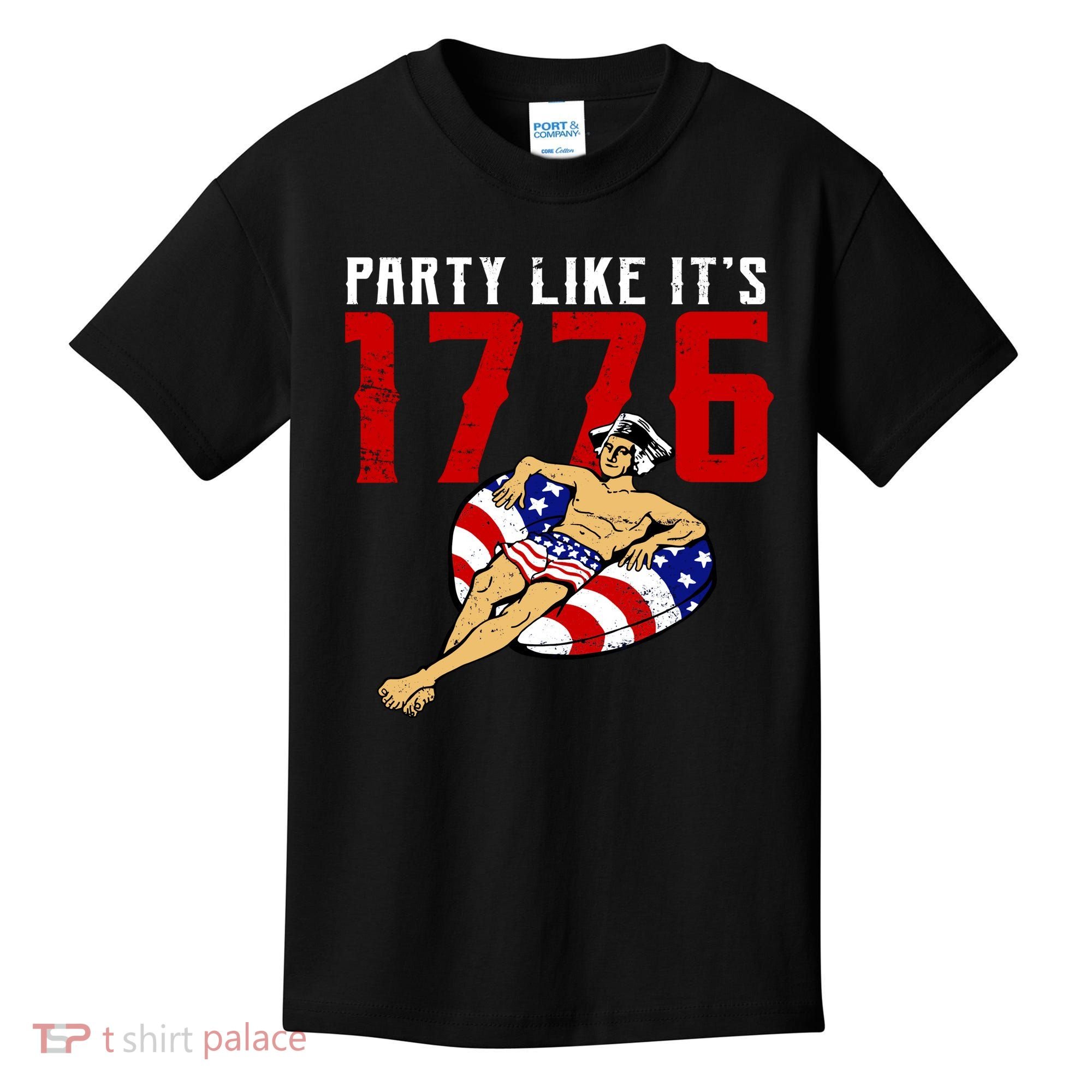Party Like It's 1776 Patriotic George Washington Kids T-Shirt