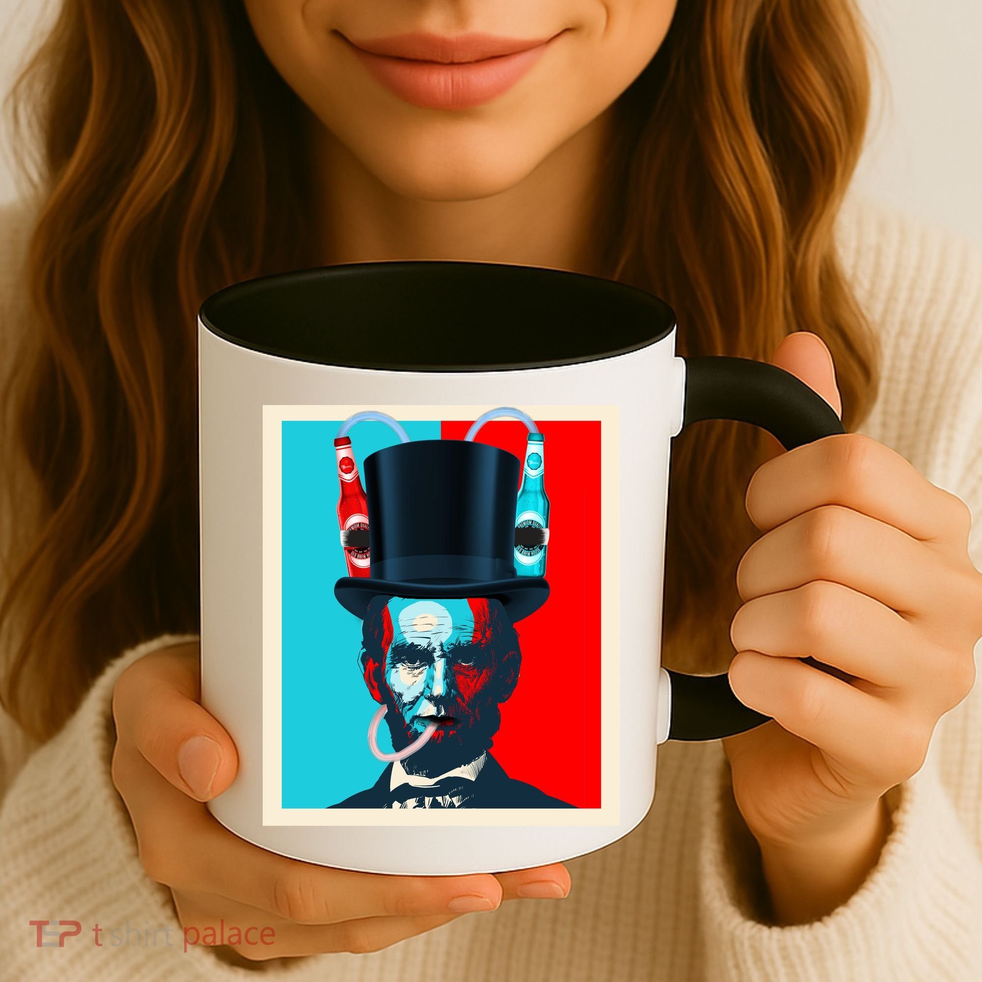 Party With Abe - Abraham Lincoln Drinking Beer Coffee Mug
