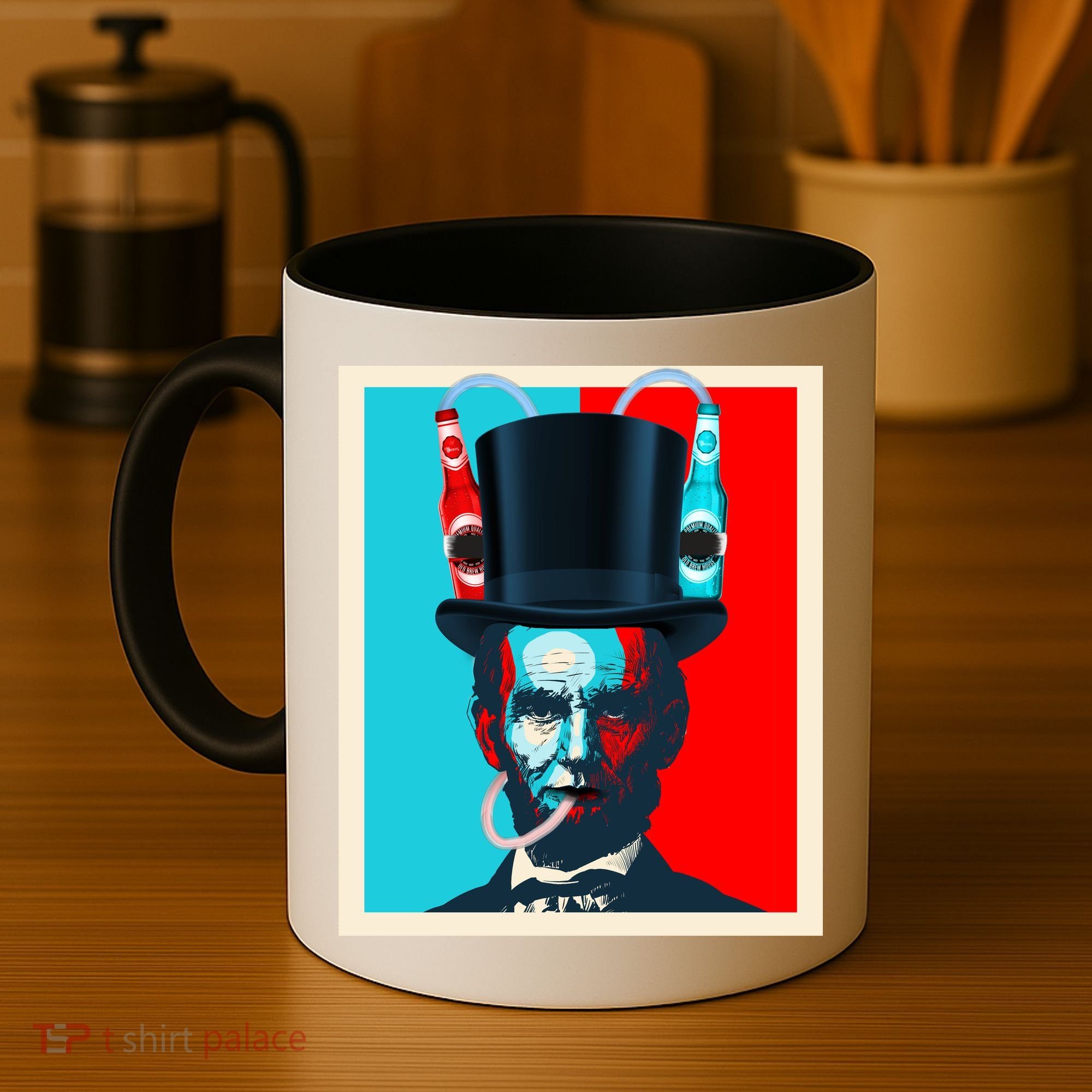 Party With Abe - Abraham Lincoln Drinking Beer Coffee Mug