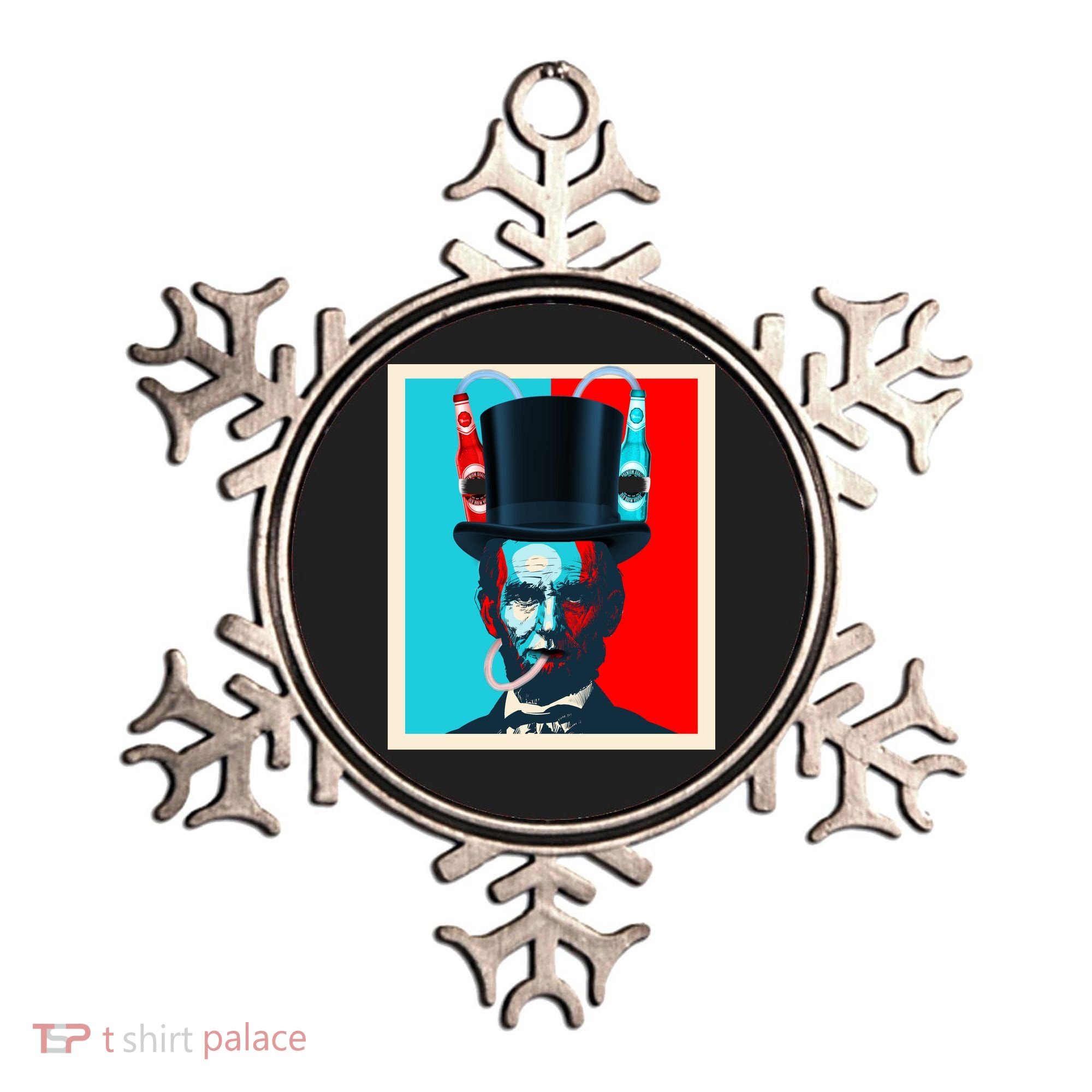 Party With Abe - Abraham Lincoln Drinking Beer Ornament