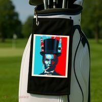 Party With Abe - Abraham Lincoln Drinking Beer Golf Towel thumb 2