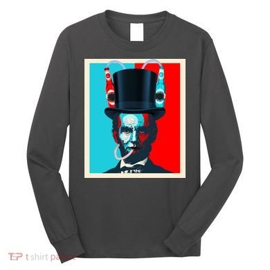 Party With Abe - Abraham Lincoln Drinking Beer Long Sleeve Shirt