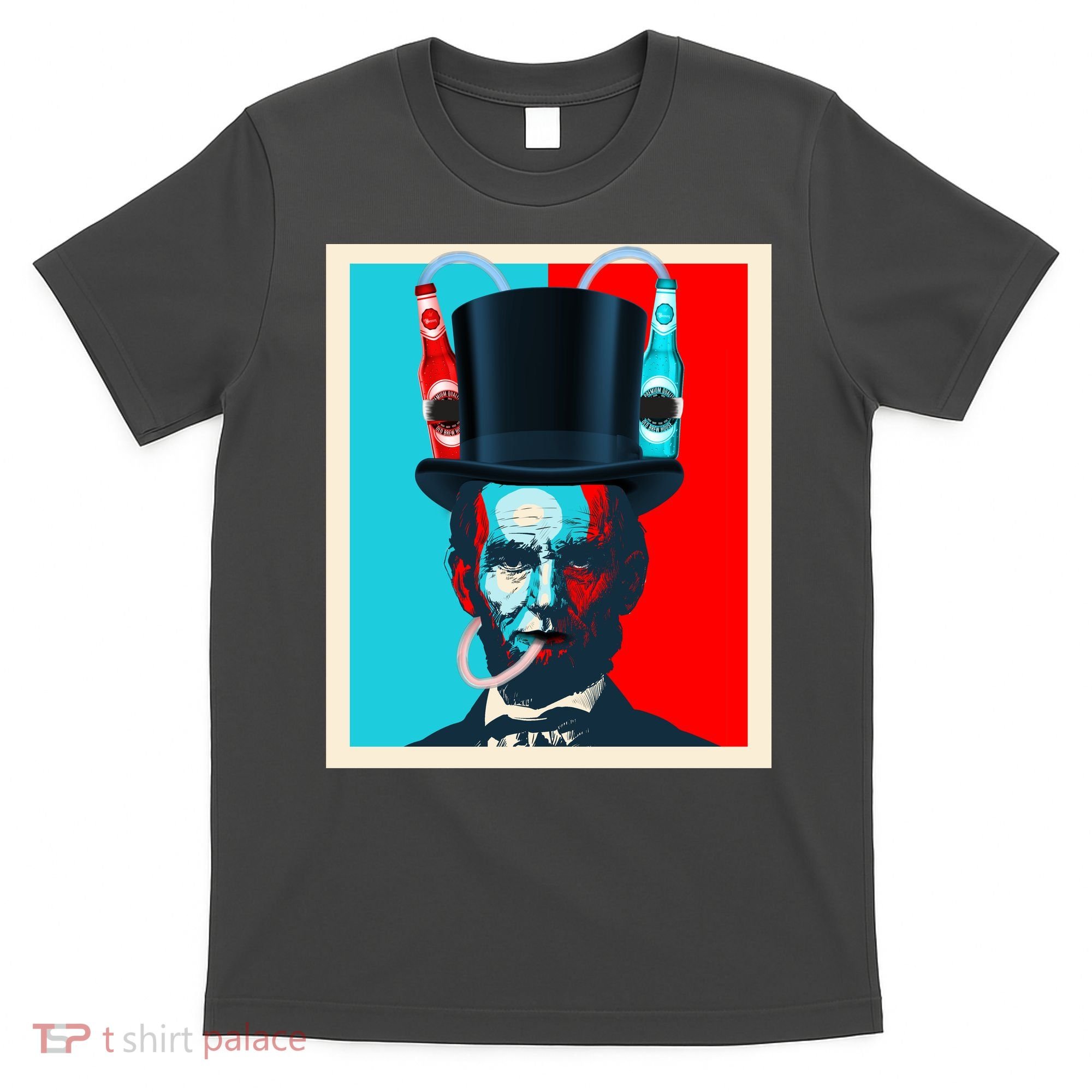 Party With Abe - Abraham Lincoln Drinking Beer T-Shirt