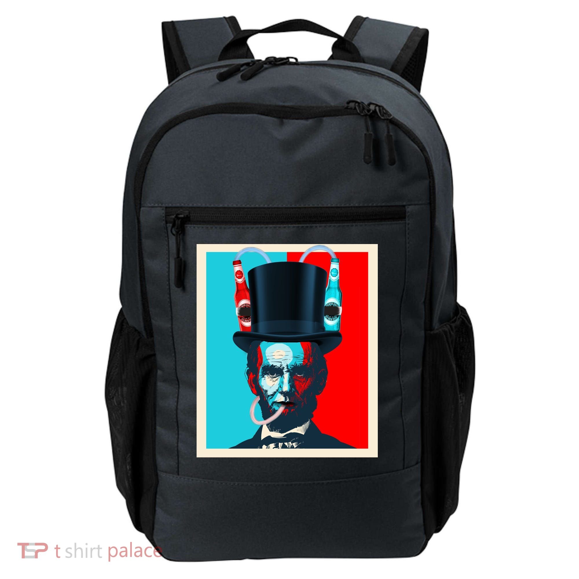 Party With Abe - Abraham Lincoln Drinking Beer Backpack