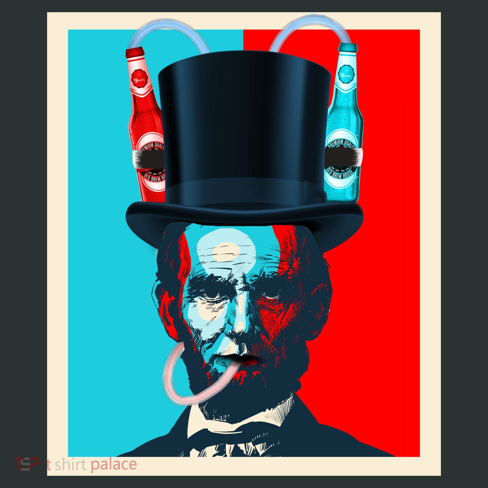 Party With Abe - Abraham Lincoln Drinking Beer Coaster