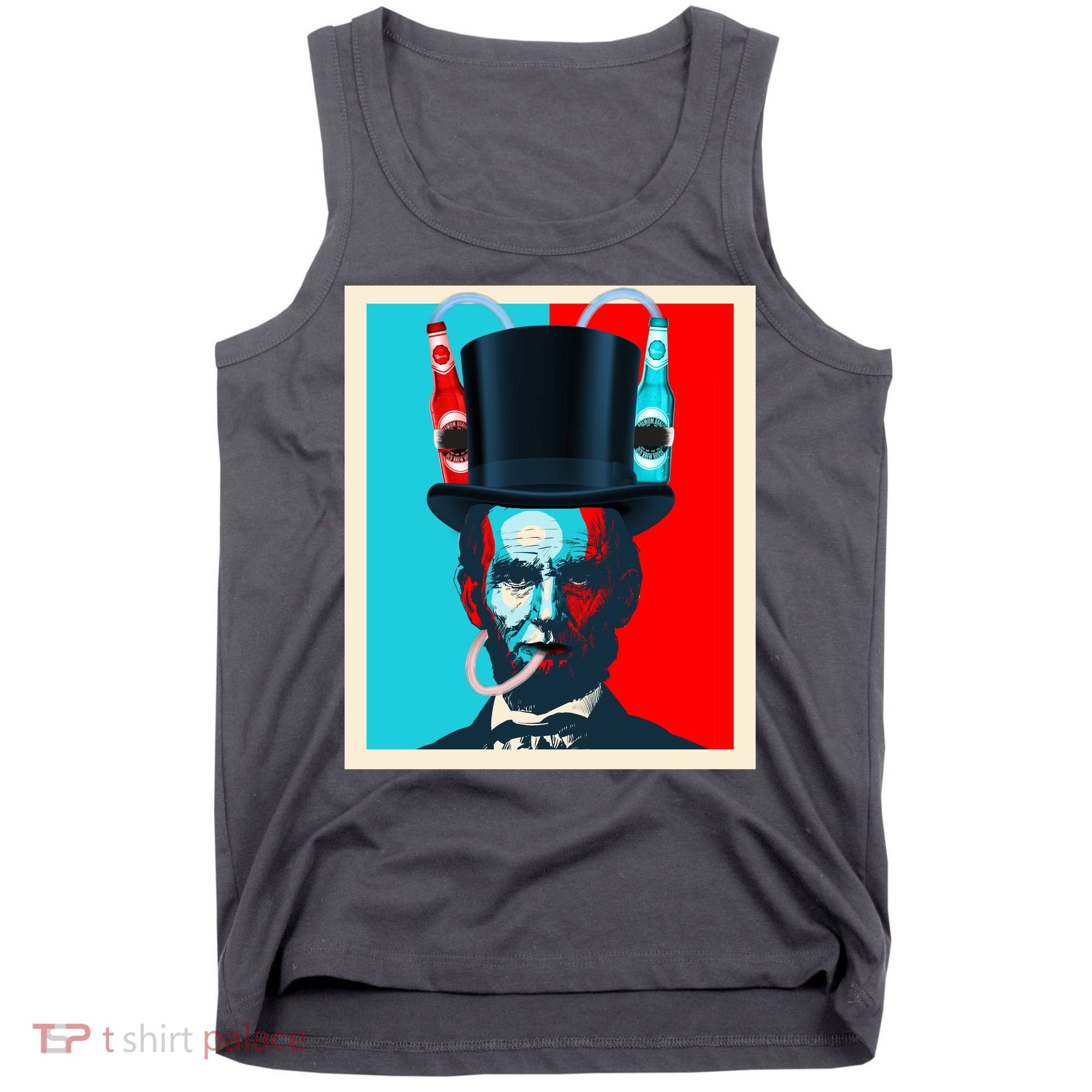 Party With Abe - Abraham Lincoln Drinking Beer Tank Top