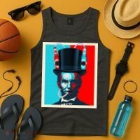 Party With Abe - Abraham Lincoln Drinking Beer Tank Top thumb 4