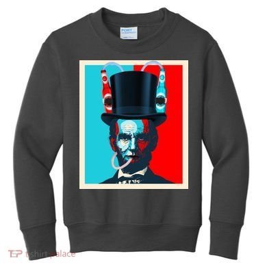 Party With Abe - Abraham Lincoln Drinking Beer Kids Sweatshirt