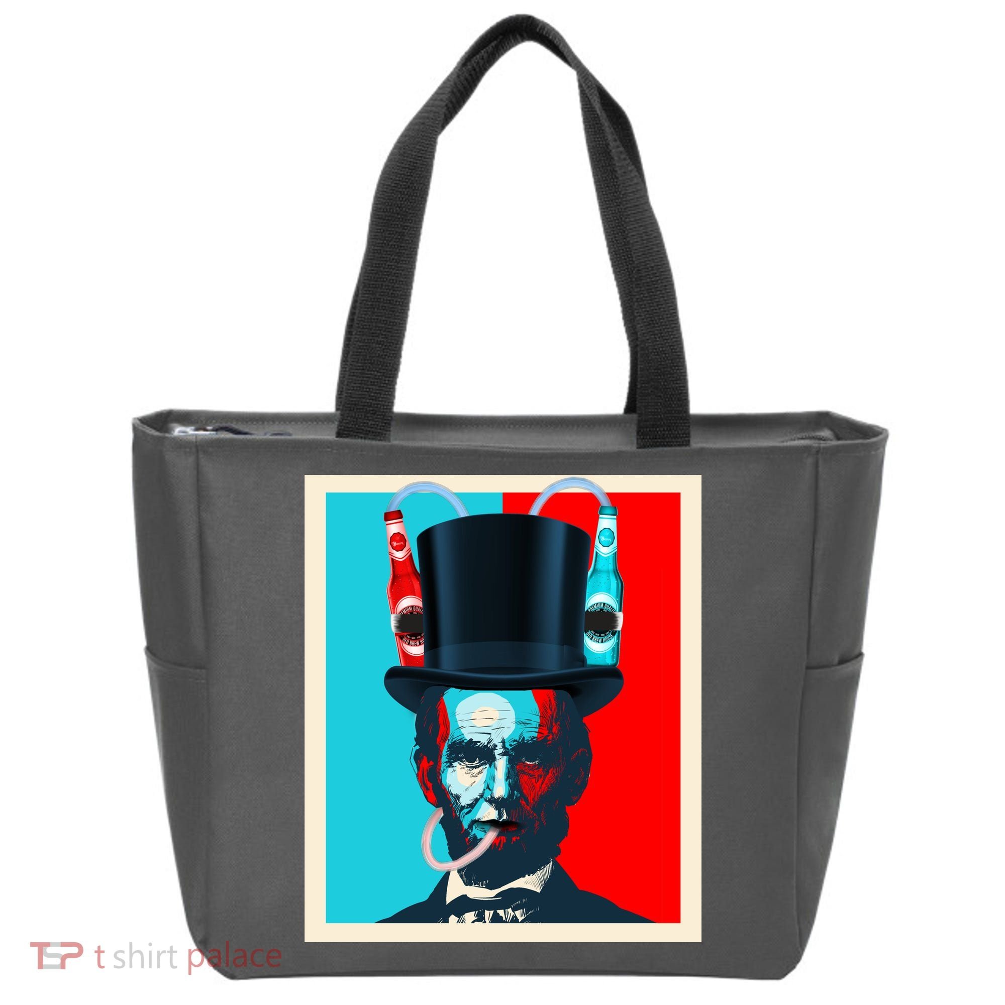 Party With Abe - Abraham Lincoln Drinking Beer Tote Bag