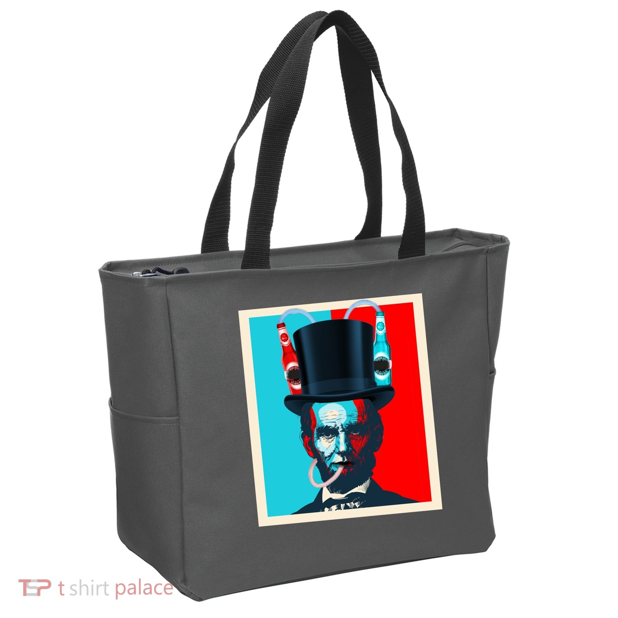 Party With Abe - Abraham Lincoln Drinking Beer Tote Bag