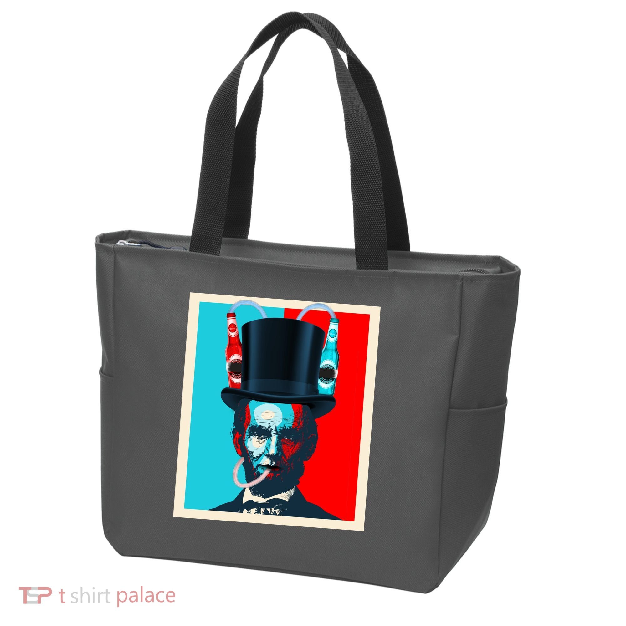 Party With Abe - Abraham Lincoln Drinking Beer Tote Bag