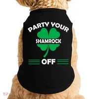 Party Your Shamrock Off Funny Irish Doggie Tank thumb 0
