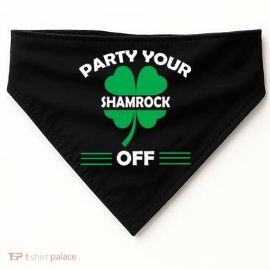 Party Your Shamrock Off Funny Irish USA-Made Doggie Bandana